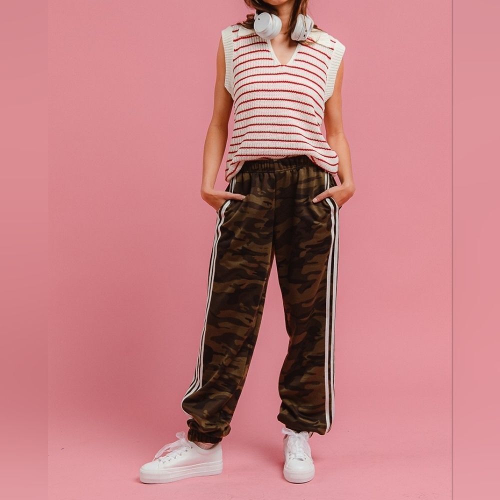 Black Friday Deals ◇ BiBi Side Lines Camouflage Track Pants